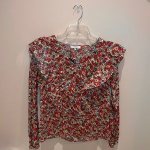 Floral Cotton Ruffle Blouse Copperose Paris